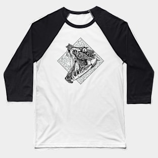 Viper Skull Black and White Baseball T-Shirt